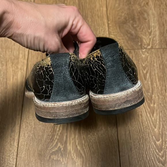 Billy Reid Crackled Leather & Suede Loafers - Picture 7 of 11